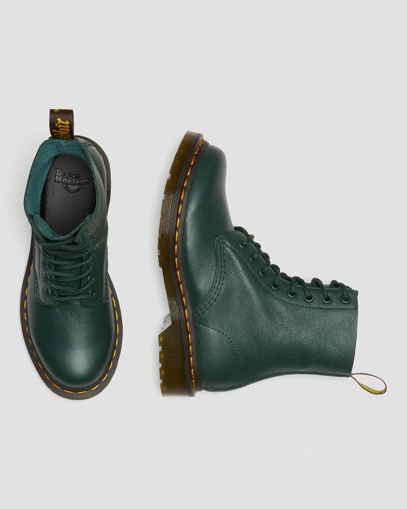 Botines Dr Martens 1460 Pascal Virginia Cuero Mujer Verdes | MX 87RVD